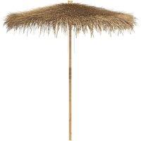 Berkfield Home Tiki Umbrella with Banana Leaf Canopy 240 cm Bamboo