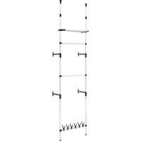 Berkfield Home Telescopic Wardrobe System with Rods & Shelf Aluminium in Silver