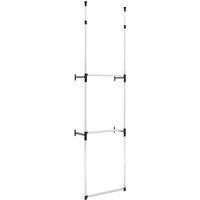 Berkfield Home Telescopic Wardrobe System with Rods Aluminium in Silver