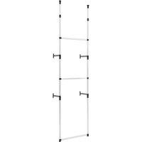 Berkfield Home Telescopic Wardrobe System with Rods Aluminium in Silver