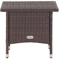 Berkfield Home Tea Table Brown 50x50x47 cm Poly Rattan | Size: 50 x 50 x 47 cm