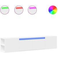 Berkfield Home TV Wall Cabinet with LED White 180x31x39.5 cm