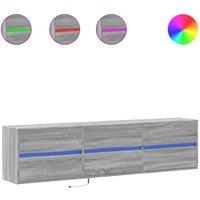 Berkfield Home TV Wall Cabinet with LED Grey Sonoma 180x31x45 cm | Size: 180 x 31 x 45 cm