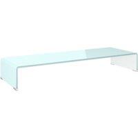 Berkfield Home TV Stand/Monitor Riser Glass Green 90x30x13 cm | Size: 90 x 30 x 13 cm