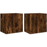 Berkfield Home TV Wall Cabinets 2 pcs Smoked Oak 40.5x30x40 cm Engineered Wood in Brown