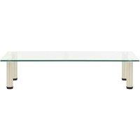 Berkfield Home TV Stand Transparent 80x35x17 cm Tempered Glass in Clear | Size: 80 x 35 x 17 cm