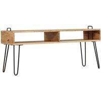 Berkfield Home TV Stand Solid Mango Wood 110x35x45 cm in Brown | Size: 110 x 35 x 45 cm