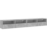 Berkfield Home TV Wall Cabinets 2 pcs Concrete Grey 100x30x30 cm Engineered Wood | Size: 100 x 30 x 30 cm