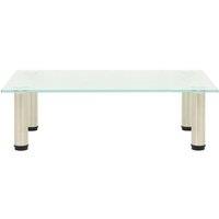 Berkfield Home TV Stand Frosted 60x35x17 cm Tempered Glass in Clear | Size: 60 x 35 x 17 cm