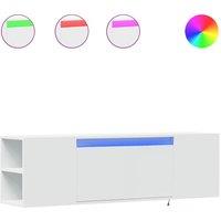 Berkfield Home TV Wall Cabinet with LED Lights White 135x31x39.5 cm