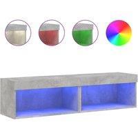 Berkfield Home TV Cabinets with LED Lights 2 pcs Concrete Grey 60x30x30 cm | Size: 60 x 30 x 30 cm