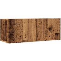 Berkfield Home TV Cabinets Wall-mounted 2 pcs Old Wood 80x30x30 cm in Brown | Size: 80 x 30 x 30 cm