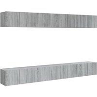 Berkfield Home TV Cabinets 8 pcs Grey Sonoma 60x30x30 cm Engineered Wood | Size: 60 x 30 x 30 cm