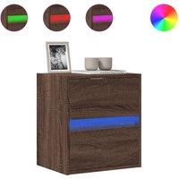 Berkfield Home TV Wall Cabinet with LED Lights Brown Oak 41x31x45 cm | Size: 41 x 31 x 45 cm