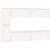 Berkfield Home TV Cabinets 6 pcs White Solid Wood Pine