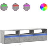 Berkfield Home TV Wall Cabinet with LED Concrete Grey 180x31x45 cm | Size: 180 x 31 x 45 cm