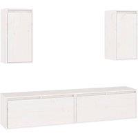 Berkfield Home TV Cabinets 4 pcs White Solid Wood Pine