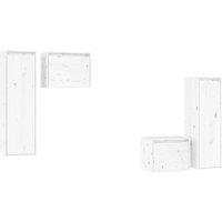 Berkfield Home TV Cabinets 4 pcs White Solid Wood Pine