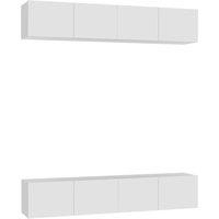 Berkfield Home TV Cabinets 4 pcs White 80x30x30 cm Engineered Wood | Size: 80 x 30 x 30 cm