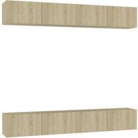 Berkfield Home TV Cabinets 4 pcs Sonoma Oak 100x30x30 cm Engineered Wood | Size: 100 x 30 x 30 cm