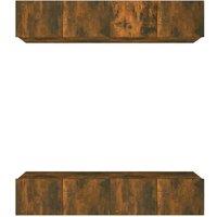 Berkfield Home TV Cabinets 4 pcs Smoked Oak 80x30x30 cm Engineered Wood in Brown | Size: 80 x 30 x 30 cm