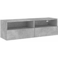 Berkfield Home TV Wall Cabinet Concrete Grey 100x30x30 cm Engineered Wood | Size: 100 x 30 x 30 cm