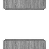 Berkfield Home TV Cabinets 4 pcs Grey Sonoma 80x30x30 cm Engineered Wood | Size: 80 x 30 x 30 cm