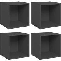 Berkfield Home TV Cabinets 4 pcs Grey 37x35x37 cm Engineered Wood | Size: 37 x 35 x 37 cm