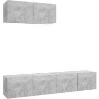 Berkfield Home TV Cabinets 3 pcs Concrete Grey Engineered Wood