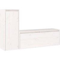 Berkfield Home TV Cabinets 2 pcs White Solid Wood Pine