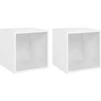 Berkfield Home TV Cabinets 2 pcs White 37x35x37 cm Engineered Wood | Size: 37 x 35 x 37 cm