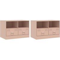 Berkfield Home TV Cabinets 2 pcs Pink 67x39x44 cm Steel | Size: 67 x 39 x 44 cm