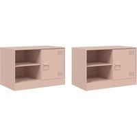 Berkfield Home TV Cabinets 2 pcs Pink 67x39x44 cm Steel | Size: 67 x 39 x 44 cm