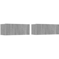 Berkfield Home TV Cabinets 2 pcs Grey Sonoma 80x30x30 cm Engineered Wood | Size: 80 x 30 x 30 cm