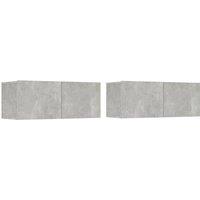 Berkfield Home TV Cabinets 2 pcs Concrete Grey 80x30x30 cm Engineered Wood | Size: 80 x 30 x 30 cm