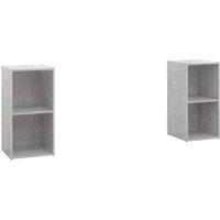 Berkfield Home TV Cabinets 2 pcs Concrete Grey 72x35x36.5 cm Engineered Wood