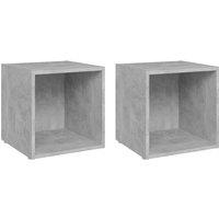 Berkfield Home TV Cabinets 2 pcs Concrete Grey 37x35x37 cm Engineered Wood | Size: 37 x 35 x 37 cm