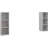 Berkfield Home TV Cabinets 2 pcs Concrete Grey 107x35x37 cm Engineered Wood | Size: 107 x 35 x 37 cm