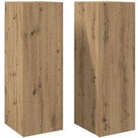 Berkfield Home TV Cabinets 2 pcs Artisan Oak 30.5x30x90 cm Engineered Wood in Brown