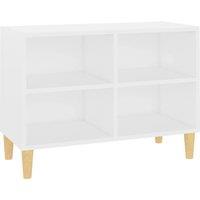Berkfield Home TV Cabinet with Solid Wood Legs White 69.5x30x50 cm