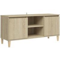 Berkfield Home TV Cabinet with Solid Wood Legs Sonoma Oak 103.5x35x50 cm in Brown