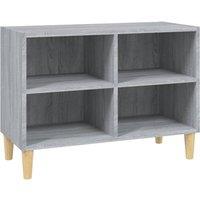 Berkfield Home TV Cabinet with Solid Wood Legs Grey Sonoma 69.5x30x50 cm