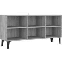 Berkfield Home TV Cabinet with Metal Legs Grey Sonoma 103.5x30x50 cm
