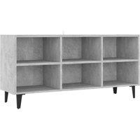 Berkfield Home TV Cabinet with Metal Legs Concrete Grey 103.5x30x50 cm