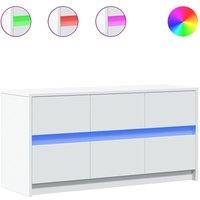 Berkfield Home TV Cabinet with LED White 100x34x50 cm Engineered Wood | Size: 100 x 34 x 50 cm