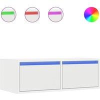 Berkfield Home TV Cabinet with LED Lights White 75x35.5x25 cm