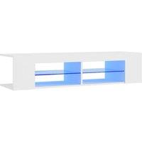 Berkfield Home TV Cabinet with LED Lights White 135x39x30 cm | Size: 135 x 39 x 30 cm