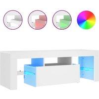 Berkfield Home TV Cabinet with LED Lights White 120x35x40 cm | Size: 120 x 35 x 40 cm