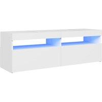 Berkfield Home TV Cabinet with LED Lights White 120x35x40 cm | Size: 120 x 35 x 40 cm