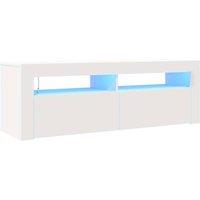 Berkfield Home TV Cabinet with LED Lights White 120x35x40 cm | Size: 120 x 35 x 40 cm